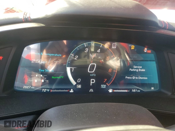 2023 Chevrolet Corvette 2LT with VIN 1G1YB2D44P5116636, listed as a Copart auction lot 74525944 with 2,027 mi miles and Salvage title. Bid and sale history available at DreamBid. Image 9.
