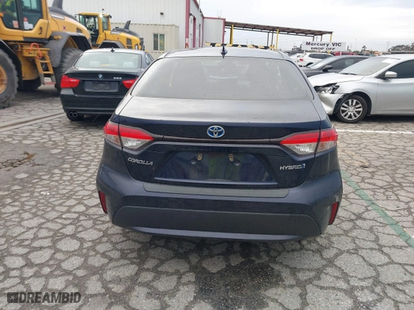 2020 Toyota Corolla Hybrid LE with VIN JTDEBRBE8LJ022596, listed as a IAAI auction lot 41772107 with 49,563 mi miles. Bid and sale history available at carsss.com. Image 16.
