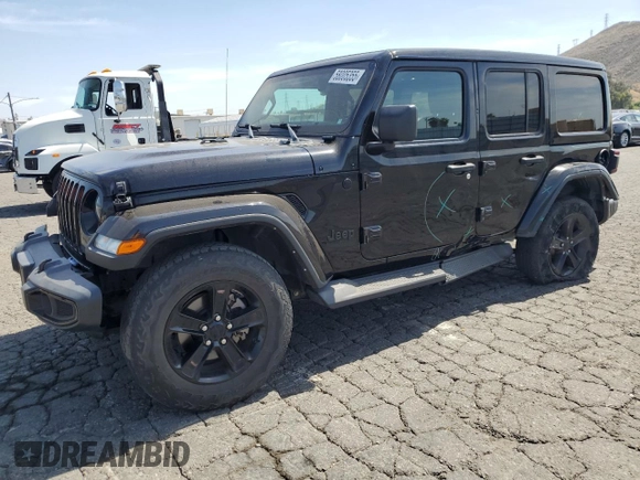 2021 Jeep Wrangler Unlimited Sahara с VIN 1C4HJXEG5MW731203, выставлен на аукционе Copart как лот 58005355 с пробегом 57 559 миль миль и Списание • Salvage title. История ставок и продаж доступна на DreamBid. Изображение 1.