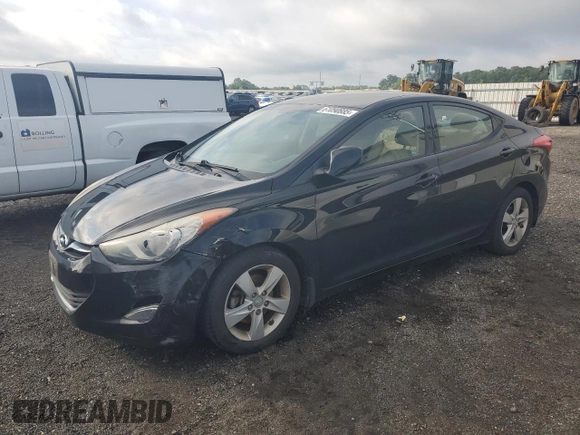 2013 Hyundai Elantra GLS with VIN 5NPDH4AE9DH338730, listed as a Copart auction lot 61090885 with 109,014 mi miles and Salvage title. Bid and sale history available at DreamBid. Image 1.