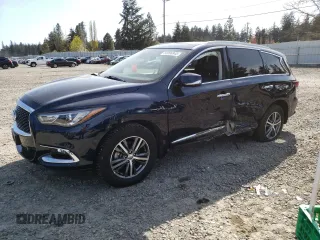 2020 Infiniti QX60 Luxe with VIN 5N1DL0MM9LC526762, listed as a Copart auction lot 53206845 with 51,394 mi miles and Salvage title. Bid and sale history available at DreamBid. Image 1.
