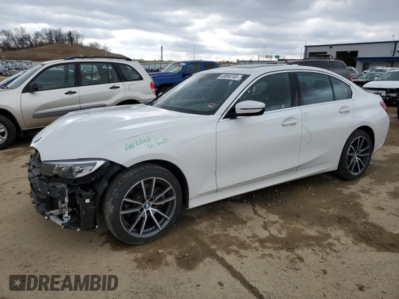 2019 BMW 3 Series 330i xDrive with VIN 3MW5R7J52K8A26569, listed as a Copart auction lot 46864745 with 46,729 mi miles and Salvage Title. Bid and sale history available at DreamBid. Image 1.