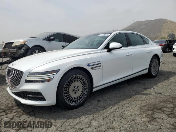 2022 Genesis G80 2.5T with VIN KMTGB4SC7NU092264, listed as a Copart auction lot 55148475 with 72,342 mi miles and Salvage title. Bid and sale history available at DreamBid. Image 1.