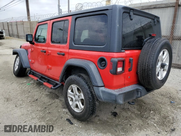 2019 Jeep Wrangler Unlimited Sport S with VIN 1C4HJXDN5KW653583, listed as a Copart auction lot 54567245 with 70,873 mi miles and Salvage title. Bid and sale history available at DreamBid. Image 2.