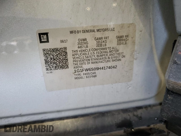 2017 Chevrolet Bolt EV LT z VIN 1G1FW6S09H4174042, wystawiony jako Copart lot #59214935 z przebiegiem 54 477 mil mil oraz Szkoda całkowita • Salvage title. Historia ofert i sprzedaży dostępna na DreamBid. Obrazek 13.