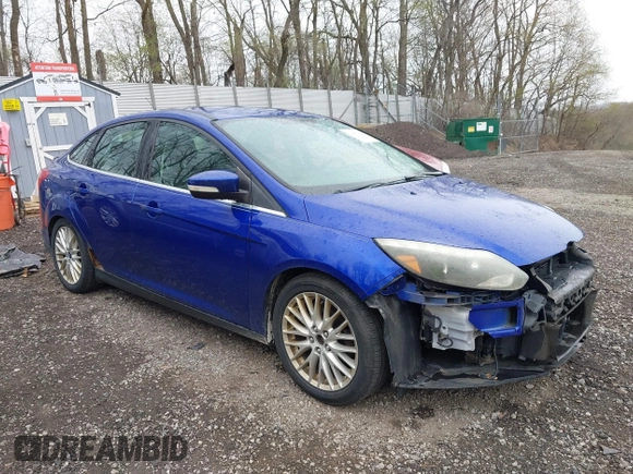 2014 Ford Focus Titanium with VIN 1FADP3J28EL240911, listed as a IAAI auction lot 42082812 with 144,625 mi miles. Bid and sale history available at carsss.com. Image 1.