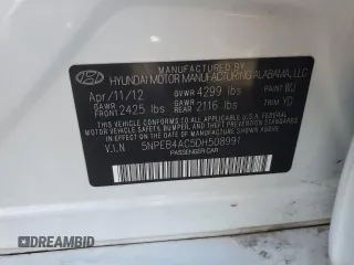 2013 Hyundai Sonata GLS z VIN 5NPEB4AC5DH508991, wystawiony jako Copart lot #54070045 z przebiegiem 118 660 mil mil oraz Szkoda całkowita • Salvage title. Historia ofert i sprzedaży dostępna na DreamBid. Obrazek 12.