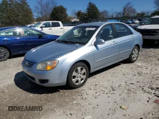 2007 Kia Spectra EX with VIN KNAFE121675473094, listed as a Copart auction lot 49332755 with 232,686 mi miles and Clean Title. Bid and sale history available at carsss.com. Image 1.