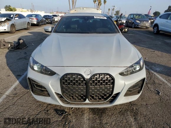 2022 BMW 4 Series 430i xDrive with VIN WBA73AP02NCK63692, listed as a Copart auction lot 84758794 with 21,484 mi miles and Salvage Title. Bid and sale history available at DreamBid. Image 5.