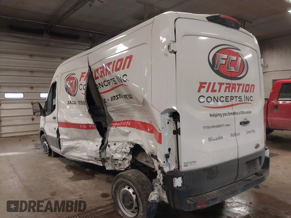 2023 Ford Transit Cargo with VIN 1FTBR1C80PKB95490, listed as a IAAI auction lot 41366493 with 17,450 mi miles and . Bid and sale history available at DreamBid. Image 3.
