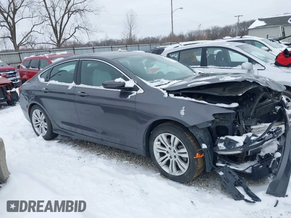 2015 Chrysler 200 Limited with VIN 1C3CCCAG5FN605570, listed as a IAAI auction lot 41246742 with 142,574 mi miles. Bid and sale history available at carsss.com. Image 14.