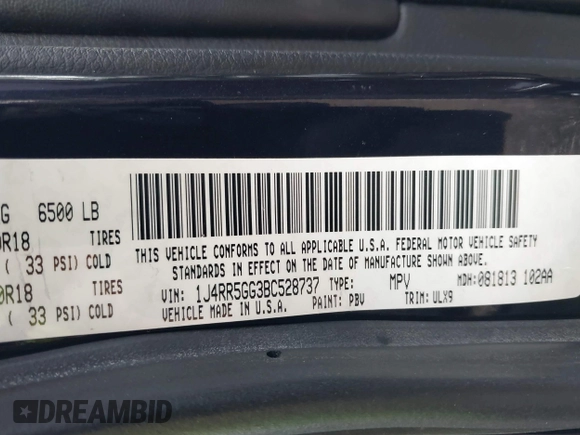 2011 Jeep Grand Cherokee Limited with VIN 1J4RR5GG3BC528737, listed as a IAAI auction lot 42752240 with 182,491 mi miles and . Bid and sale history available at DreamBid. Image 9.
