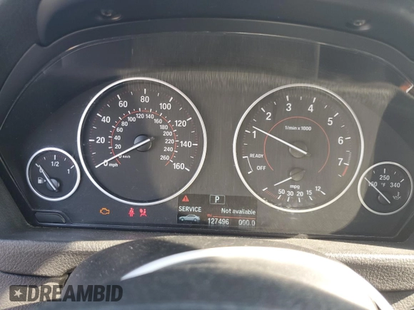 2016 BMW 3 Series 328i with VIN WBA8E9G54GNT44077, listed as a Copart auction lot 52255465 with 127,496 mi miles and Salvage Title. Bid and sale history available at carsss.com. Image 9.