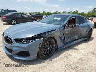 2022 BMW 8 Series M850i with VIN WBAGV8C05NCH25299, listed as a Copart auction lot 57378503 with 0 mi miles. Bid and sale history available at carsss.com. Image 1.