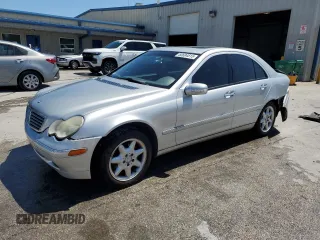 2002 Mercedes-Benz C with VIN WDBRF61J02F202917, listed as a Copart auction lot 50694815 with 59,803 mi miles and Salvage Title. Bid and sale history available at carsss.com. Image 1.