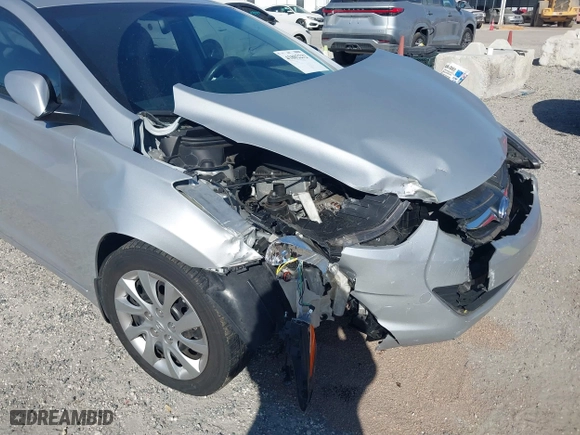 2013 Hyundai Elantra GLS PZEV with VIN KMHDH4AE1DU531942, listed as a IAAI auction lot 41802232 with 108,241 mi miles. Bid and sale history available at carsss.com. Image 6.