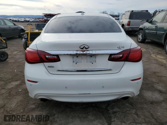 2015 Infiniti Q70 with VIN JN1BY1AR0FM561260, listed as a Copart auction lot 46496955 with 69,792 mi miles and Salvage title. Bid and sale history available at DreamBid. Image 6.