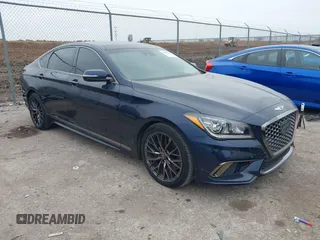 2019 Genesis G80 3.8L with VIN KMTFN4JE3KU328037, listed as a IAAI auction lot 41472358 with 69,179 mi miles. Bid and sale history available at carsss.com. Image 1.