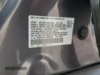 2020 Honda Pilot Touring 8-Passenger with VIN 5FNYF5H91LB004386, listed as a Copart auction lot 85913984 with 54,692 mi miles and Salvage Title. Bid and sale history available at DreamBid. Image 15.