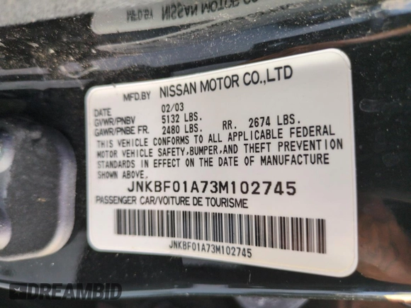 2003 Infiniti Q45 z VIN JNKBF01A73M102745, wystawiony jako Copart lot #75193194 z przebiegiem Nie podano mil oraz Nie do naprawy. Historia ofert i sprzedaży dostępna na DreamBid. Obrazek 13.