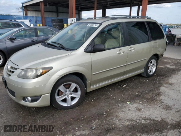 2005 Mazda MPV LX z VIN JM3LW28J450548215, wystawiony jako Copart lot #84566794 z przebiegiem 164 916 mil mil oraz Szkoda całkowita • Salvage title. Historia ofert i sprzedaży dostępna na DreamBid. Obrazek 1.