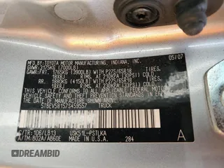 2007 Toyota Tundra Limited with VIN 5TBEV58157S459557, listed as a Copart auction lot 82956114 with 260,923 mi miles and Salvage Title. Bid and sale history available at DreamBid. Image 12.