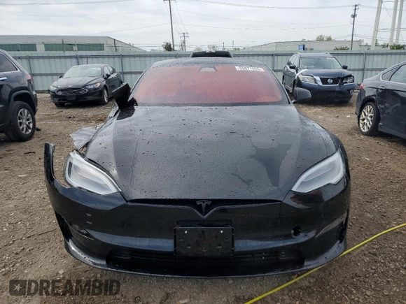 2021 Tesla Model S Plaid with VIN 5YJSA1E6XMF456295, listed as a Copart auction lot 55877025 with Not provided miles and Salvage title. Bid and sale history available at DreamBid. Image 5.