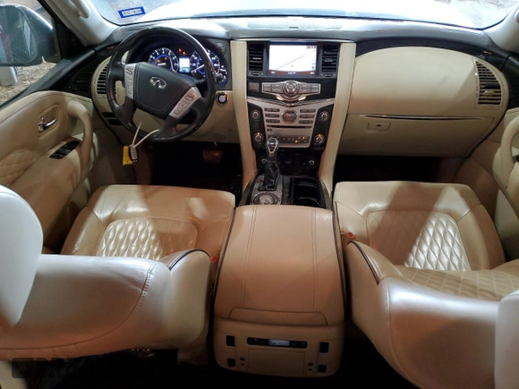 2018 Infiniti QX80 with VIN JN8AZ2NF1J9663887, listed as a Copart auction lot 66756394 with 81,628 mi miles and Salvage Title. Bid and sale history available at carsss.com. Image 8.