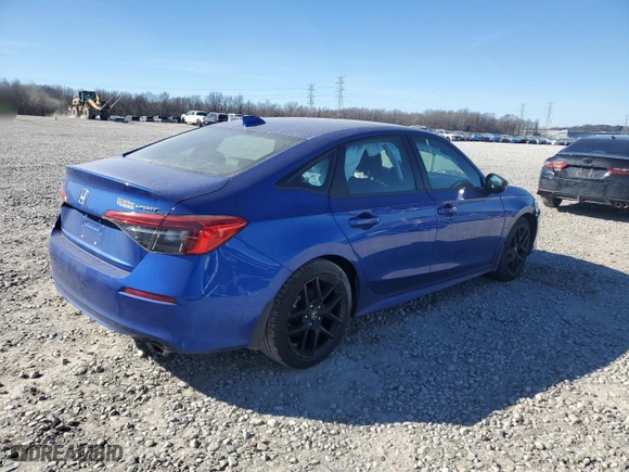 2024 Honda Civic Sedan Sport with VIN 2HGFE2F5XRH517293, listed as a Copart auction lot 45408325 with 22,312 mi miles and Salvage Title. Bid and sale history available at carsss.com. Image 3.
