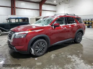 2023 Nissan Pathfinder SV with VIN 5N1DR3BC0PC227838, listed as a Copart auction lot 86249284 with 28,214 mi miles and Salvage Title. Bid and sale history available at carsss.com. Image 1.
