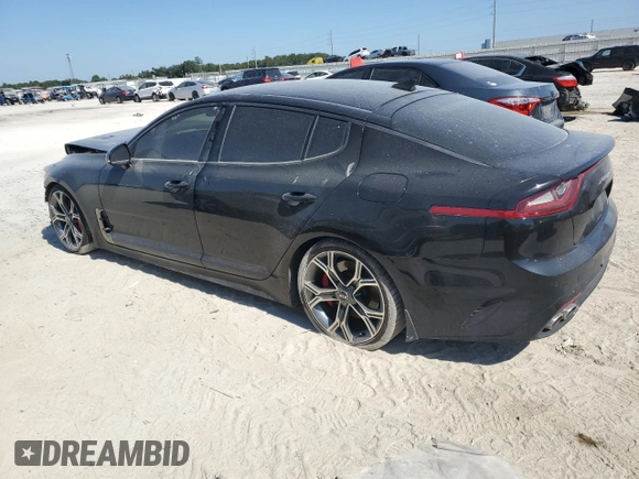 2020 Kia Stinger GT with VIN KNAE35LC8L6072093, listed as a Copart auction lot 77596574 with 77,347 mi miles and Salvage Title. Bid and sale history available at DreamBid. Image 2.