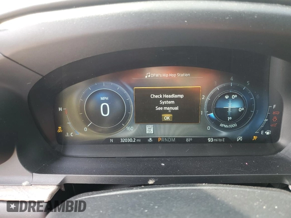 2020 Ford Explorer Platinum with VIN 1FM5K8HC1LGA26482, listed as a Copart auction lot 53667005 with 32,030 mi miles and Salvage title. Bid and sale history available at DreamBid. Image 9.