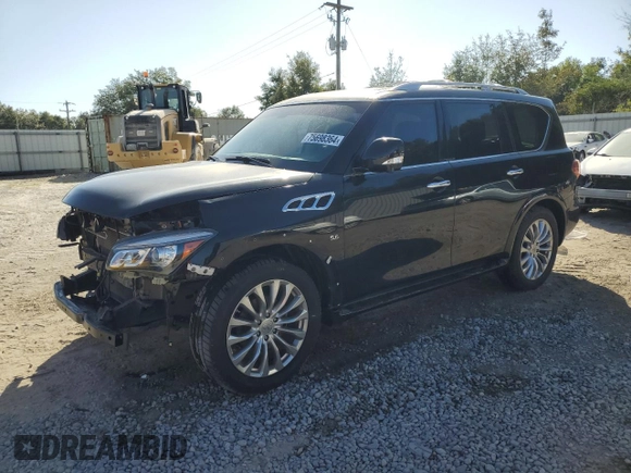 2016 Infiniti QX80 with VIN JN8AZ2NF1G9612303, listed as a Copart auction lot 75698364 with 110,847 mi miles and Salvage Title. Bid and sale history available at carsss.com. Image 1.