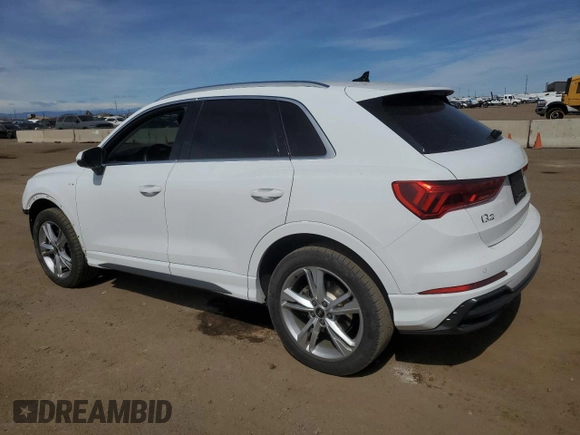 2022 Audi Q3 S line Premium Plus with VIN WA1EECF39N1046884, listed as a Copart auction lot 50009435 with 107,303 mi miles and Salvage Title. Bid and sale history available at carsss.com. Image 2.