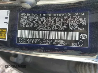 2014 Toyota Prius Four z VIN JTDKN3DU7E1826130, wystawiony jako Copart lot #51311155 z przebiegiem 225 702 mil mil oraz Szkoda całkowita • Salvage title. Historia ofert i sprzedaży dostępna na DreamBid. Obrazek 12.