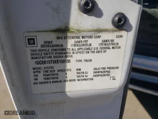 1999 Chevrolet Silverado 1500 LT with VIN 1GCEK19T9XE190106, listed as a Copart auction lot 45158235 with 300,786 mi miles and Salvage Title. Bid and sale history available at carsss.com. Image 14.