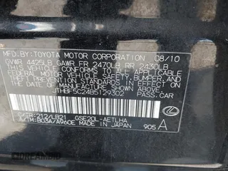 2011 Lexus IS 250 with VIN JTHBF5C24B5129302, listed as a IAAI auction lot 42218001 with 195,210 mi miles and . Bid and sale history available at DreamBid. Image 9.