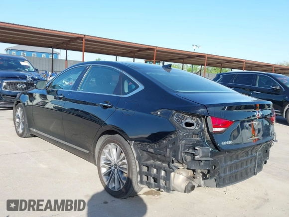 2015 Hyundai Genesis 3.8L with VIN KMHGN4JEXFU035238, listed as a IAAI auction lot 42007463 with 96,557 mi miles and . Bid and sale history available at DreamBid. Image 3.