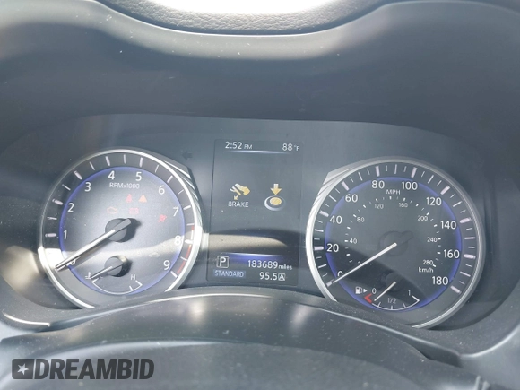 2015 Infiniti Q50 Premium with VIN JN1BV7AP4FM356812, listed as a IAAI auction lot 42135635 with 183,689 mi miles. Bid and sale history available at carsss.com. Image 7.