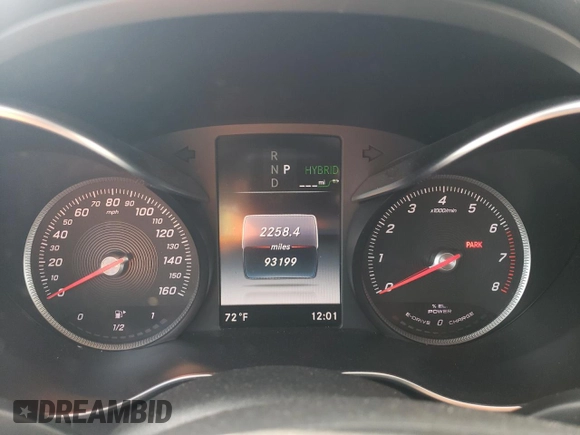 2018 Mercedes-Benz C 350e with VIN 55SWF4HB0JU260843, listed as a Copart auction lot 54781615 with 93,199 mi miles and Salvage title. Bid and sale history available at DreamBid. Image 9.