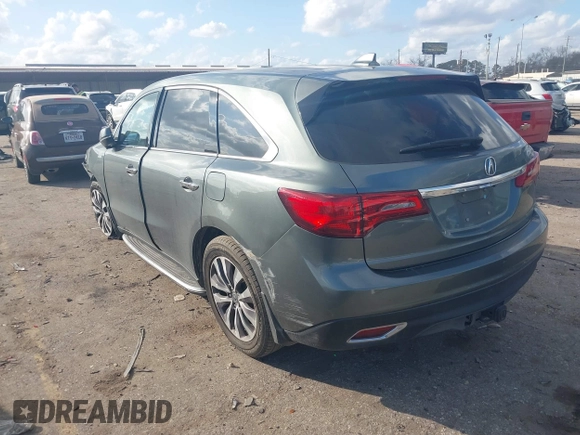 2014 Acura MDX Tech Pkg with VIN 5FRYD3H40EB017646, listed as a IAAI auction lot 41483117 with 123,667 mi miles. Bid and sale history available at carsss.com. Image 3.