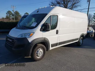 2023 Ram ProMaster Cargo with VIN 3C6MRVHGXPE509172, listed as a IAAI auction lot 41563596 with 67,348 mi miles. Bid and sale history available at carsss.com. Image 2.
