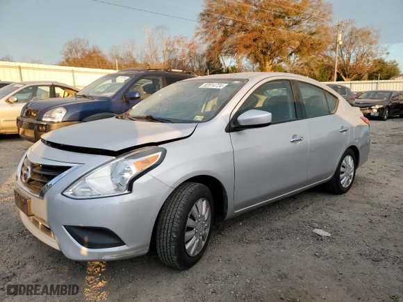 2019 Nissan Versa Sedan S with VIN 3N1CN7AP2KL804411, listed as a Copart auction lot 82814724 with 83,966 mi miles and Salvage Title. Bid and sale history available at carsss.com. Image 1.