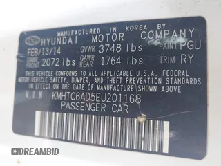 2014 Hyundai Veloster RE:FLEX z VIN KMHTC6AD5EU201168, wystawiony jako IAAI lot #41930766 z przebiegiem 198 909 mil mil oraz . Historia ofert i sprzedaży dostępna na DreamBid. Obrazek 9.