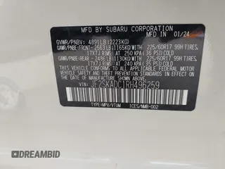 2024 Subaru Forester Premium with VIN JF2SKADC1RH496259, listed as a IAAI auction lot 42288694 with 13,568 mi miles and . Bid and sale history available at DreamBid. Image 9.