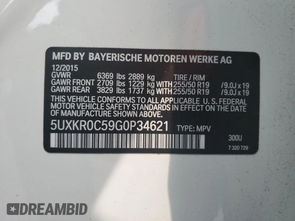 2016 BMW X5 xDrive35i with VIN 5UXKR0C59G0P34621, listed as a Copart auction lot 46719535 with 80,156 mi miles and Salvage Title. Bid and sale history available at carsss.com. Image 15.