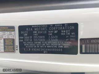 2022 Kia Carnival SX with VIN KNDNE5H3XN6089003, listed as a IAAI auction lot 41372094 with 89,291 mi miles. Bid and sale history available at carsss.com. Image 9.