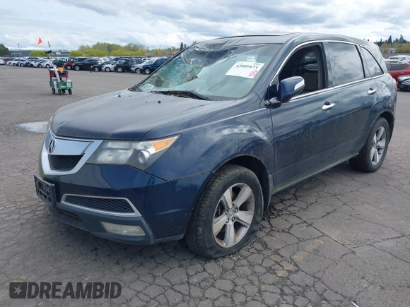 2011 Acura MDX Tech Pkg with VIN 2HNYD2H67BH510866, listed as a IAAI auction lot 42009473 with 1 mi miles. Bid and sale history available at carsss.com. Image 2.