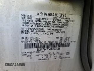 2009 Ford Taurus SEL with VIN 1FAHP24W59G123585, listed as a Copart auction lot 48566855 with 152,964 mi miles and Salvage Title. Bid and sale history available at carsss.com. Image 15.