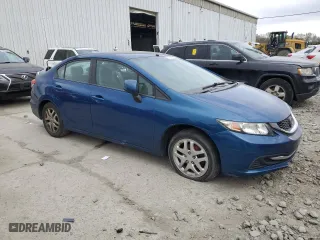 2013 Honda Civic Sdn LX with VIN 2HGFB2F54DH552705, listed as a Copart auction lot 53898565 with 0 mi miles and Clean Title. Bid and sale history available at carsss.com. Image 4.